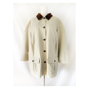 L.L. Bean Beige Utility Jacket with Brown Collar